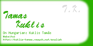 tamas kuklis business card